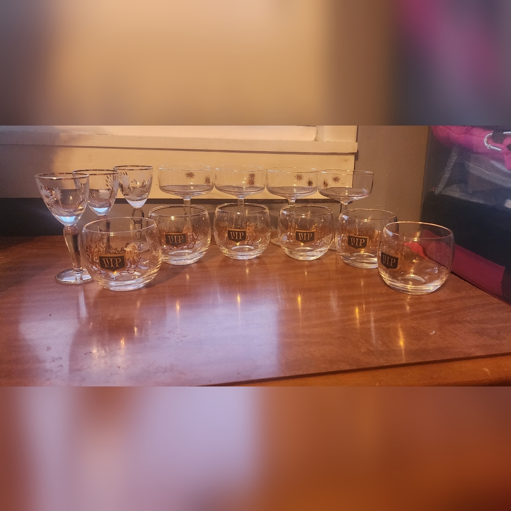 Gold trimmed drinkware
